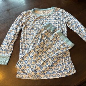 Little Sleepies Blue Rainbow Bamboo Pajamas size 9/10